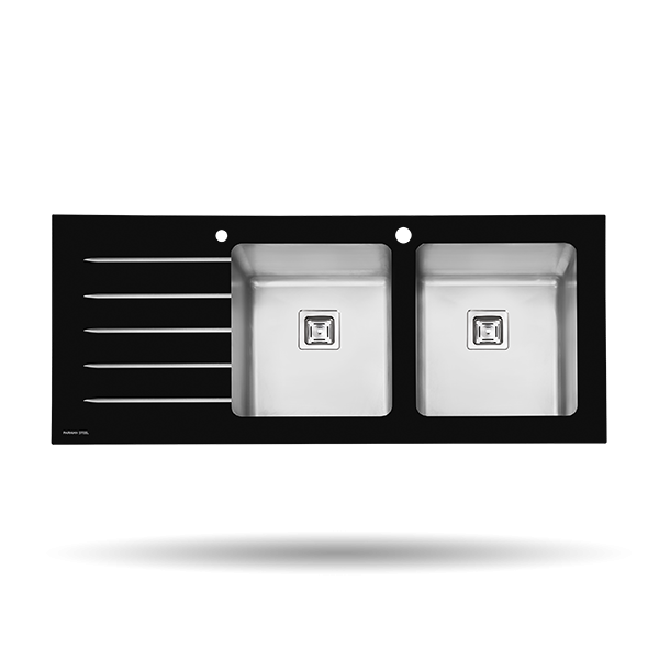 سینک شیشه ای 51*116 پرنیان استیل- PS4106